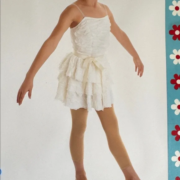 White Ruffled Ballet Dress - Picture 1 of 5